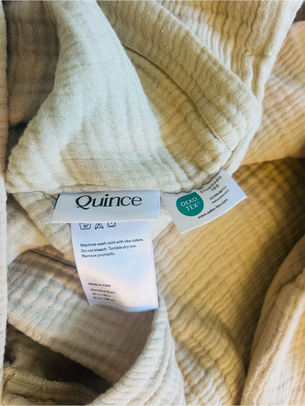 NWOT Quince Luxury Organic Cotton Gauze  Sham Set in Dune!